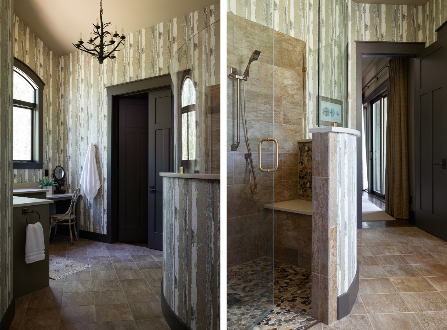 Cabin bathroom. Rustic Bathroom with natural design.